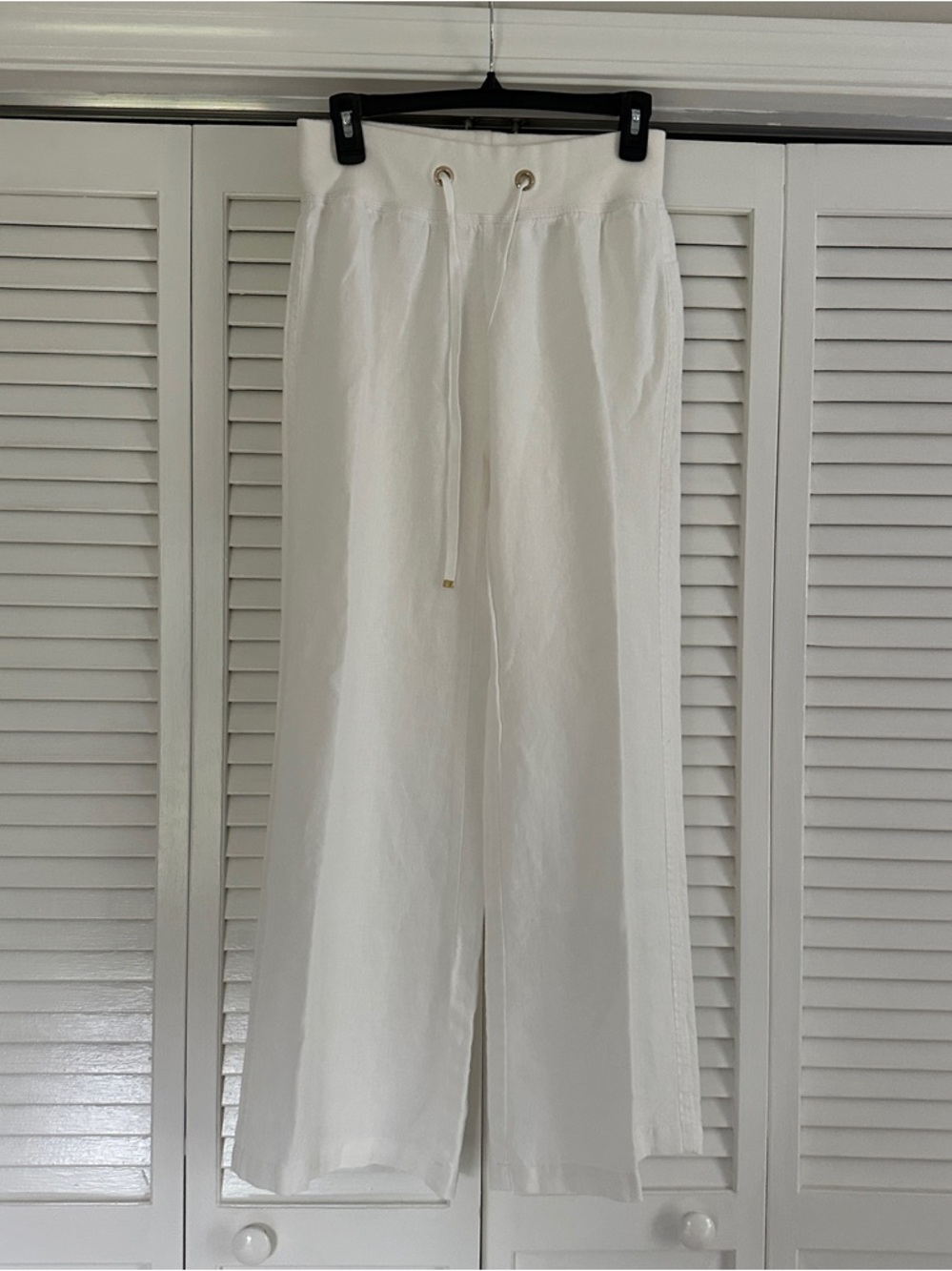 Lilly Pulitzer White linen Wide-Leg Drawstring Pants